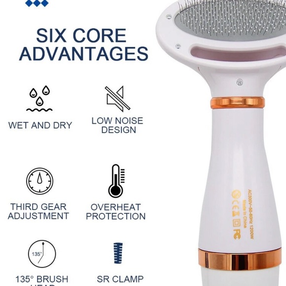 2-In-1 Pet Dog Dryer Quiet Dog Hair Dryers and Comb Brush Grooming Kitten - Picture 3 of 8